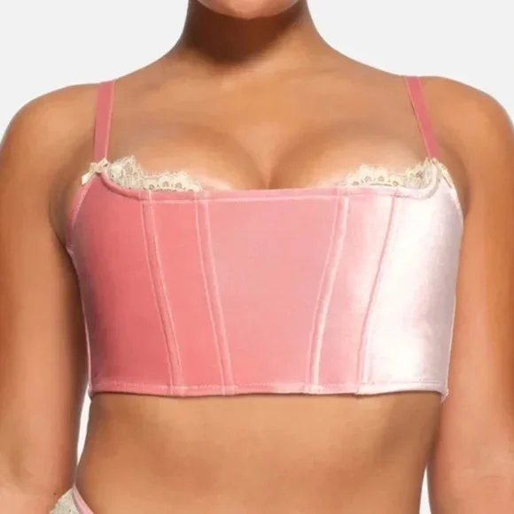 NWT Skims Velvet Lace Corset in Terracotta Multi Size XXS - Picture 2 of 6